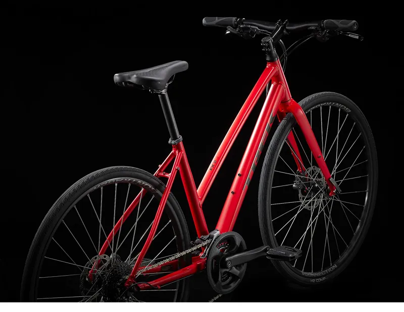 Trek FX 2 Disc Equipped Stagger Womens Hybrid Bike in Viper Red